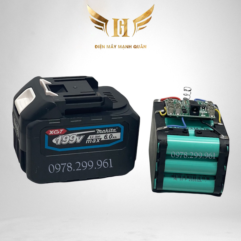 Pin 15cell 21V 6Ah Li-on Dung Lượng Cao Chân Pin Thông Dụng Dùng Cho Máy Mài, Máy Khoan Bê Tông