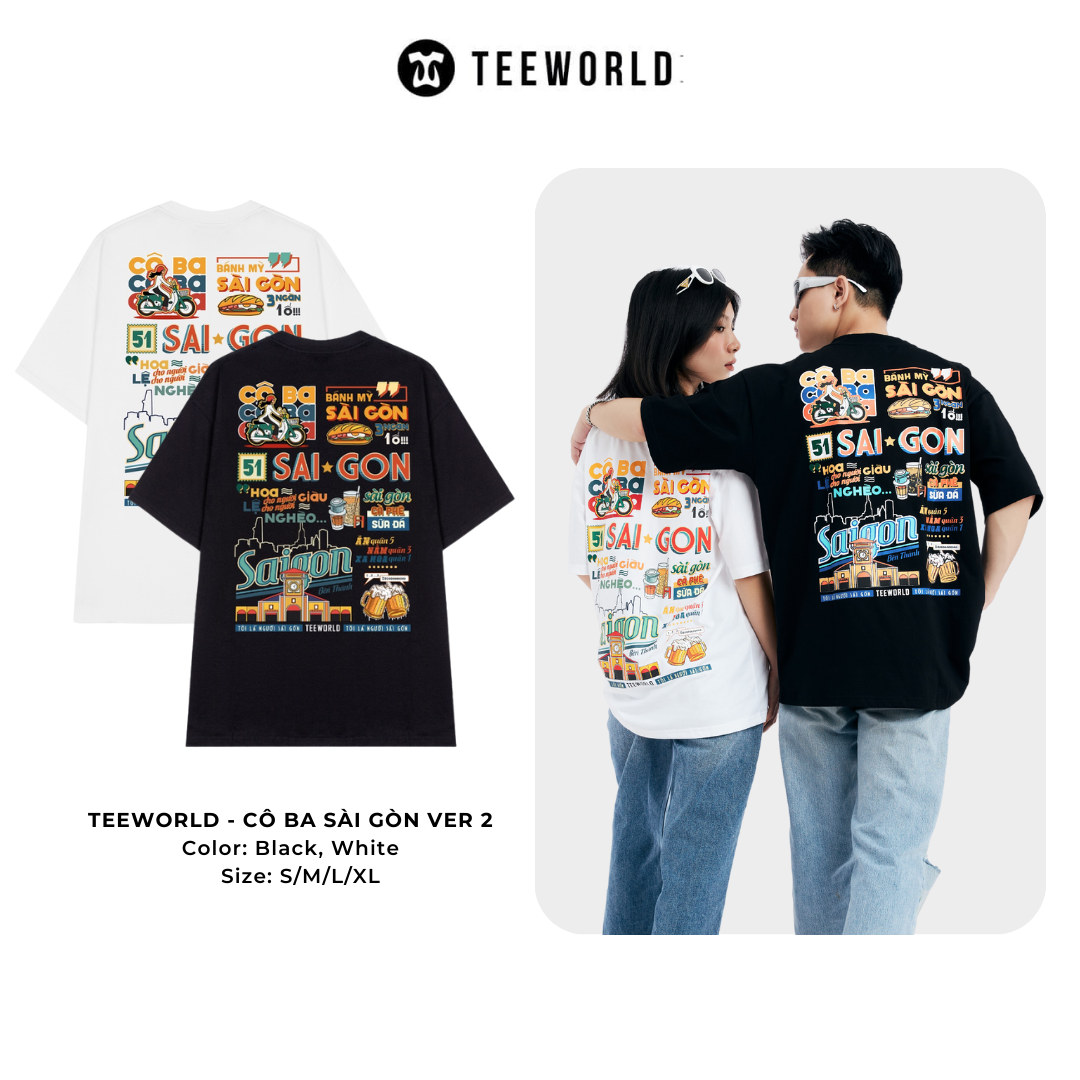 Áo thun Teeworld Saigonese Cô Ba Version 2 Form Rộng Nam Nữ Unisex