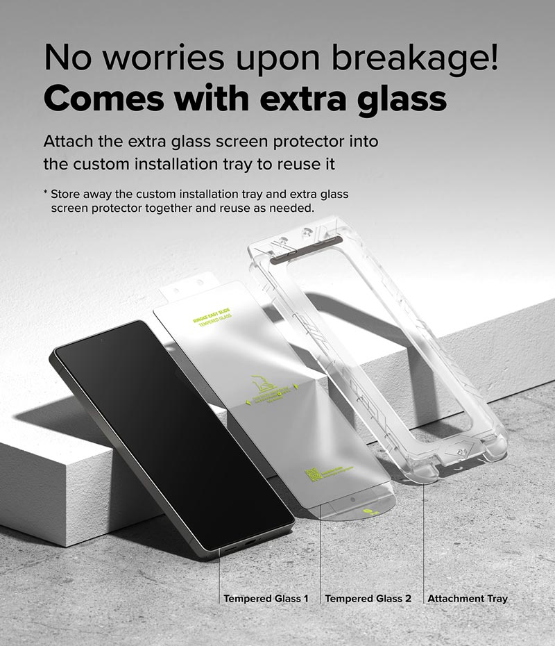 Combo 2 Miếng Dán cường lực kèm khung dán cho Samsung Galaxy S25 Ultra RINGKE Easy Slide Tempered Glass_ Hàng Chính Hãng