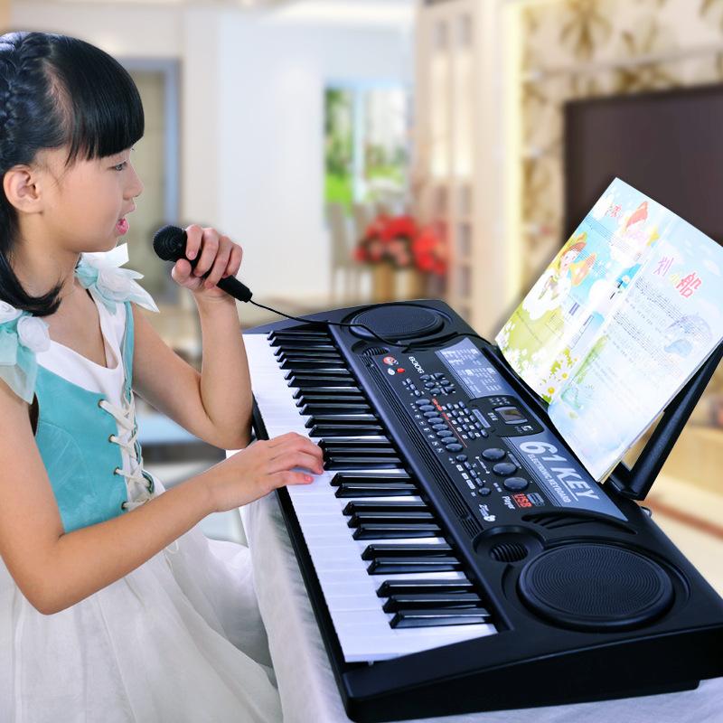 Ưu đãi đặc biệt bán trực tiếp đàn piano điện tử 61 phím đàn piano giảng dạy quy mô lớn dành cho trẻ em có micrô câu đố loại giáo dục sớm