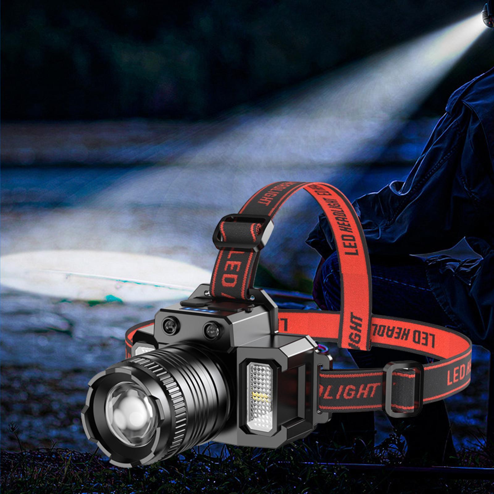 LED Rechargeable Head Mounted Work Light Waterproof Lamp Headlight for Climbing Riding Outdoor Camping