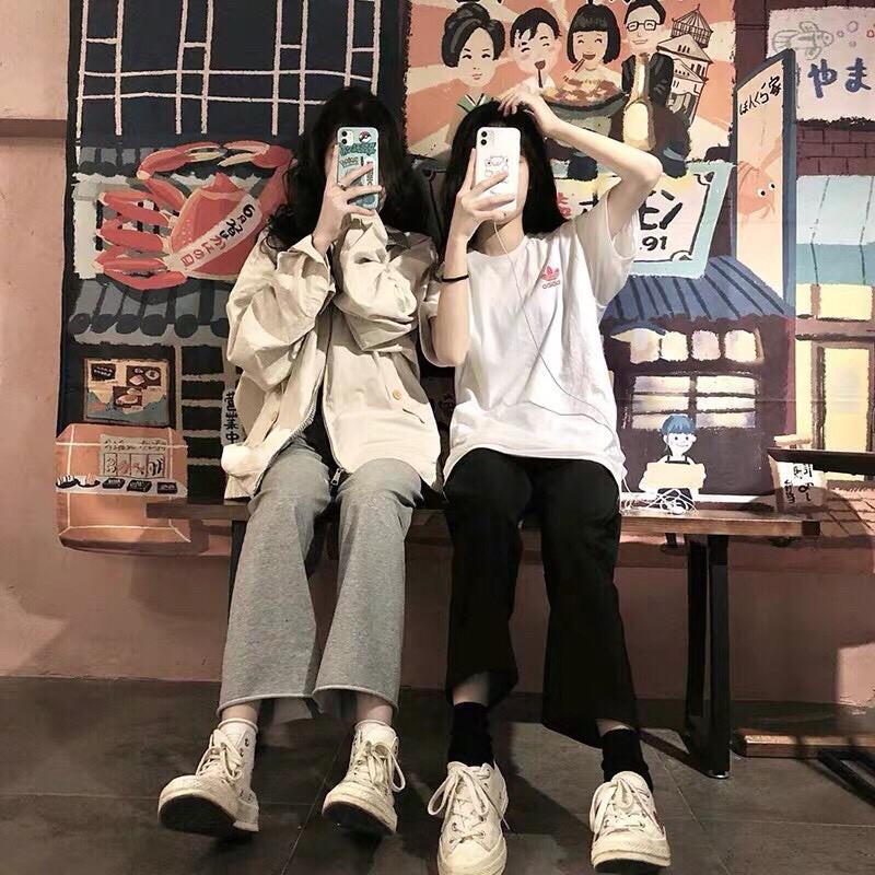 Quần Jogger Nỉ Ống Rộng ULzzang Nữ Culottes Suông Nữ