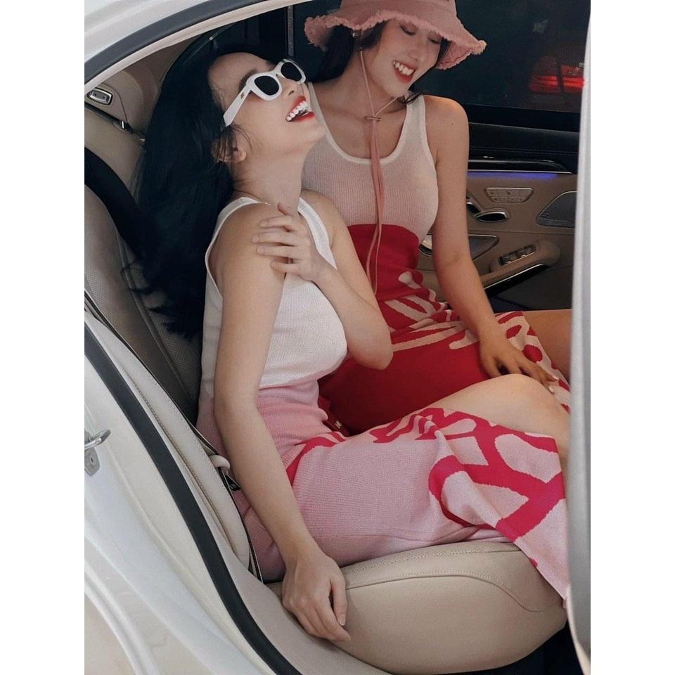 Váy len maxi barbie body tôn dáng xẻ hot 2022
