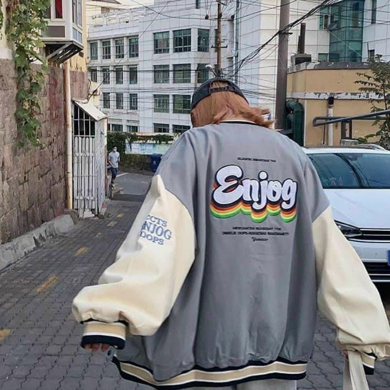 Áo khoác dù BOMBER Nam Nữ ENJOG Unisex Form Rộng phong cách Ulzzang