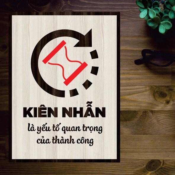 Tranh gỗ DECOR - SLOGAN tạo động lực, Truyền cảm hứng - Kiên nhẫn là yếu tố quan trọng của thành công