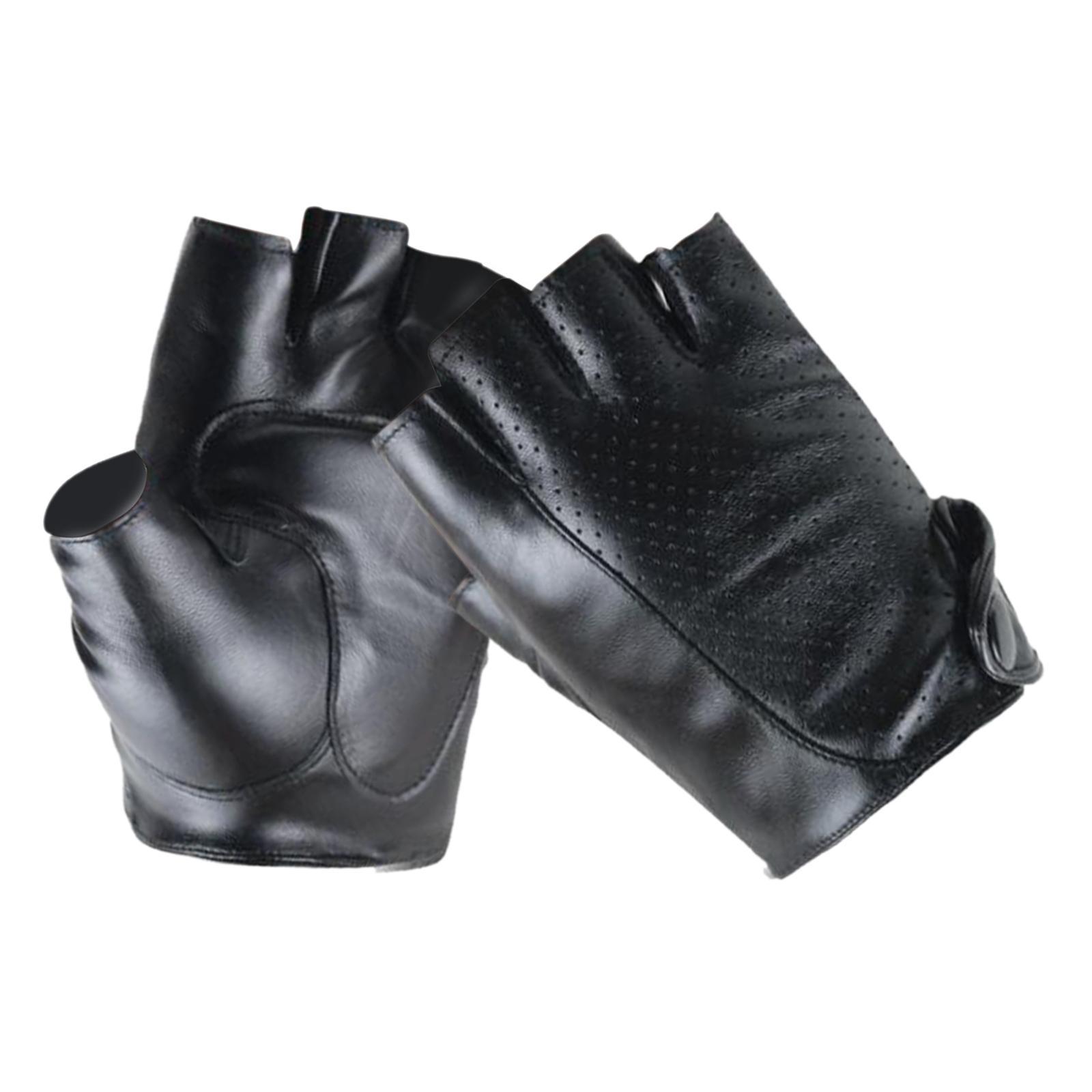 Wear Resistant Half Finger Gloves Lightweight PU Leather Gloves for Driving