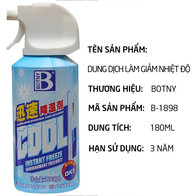 BÌNH XỊT LÀM LẠNH TỨC THỜI BOTNY, CHAI XỊT LÀM MÁT NỘI THẤT Ô TÔ