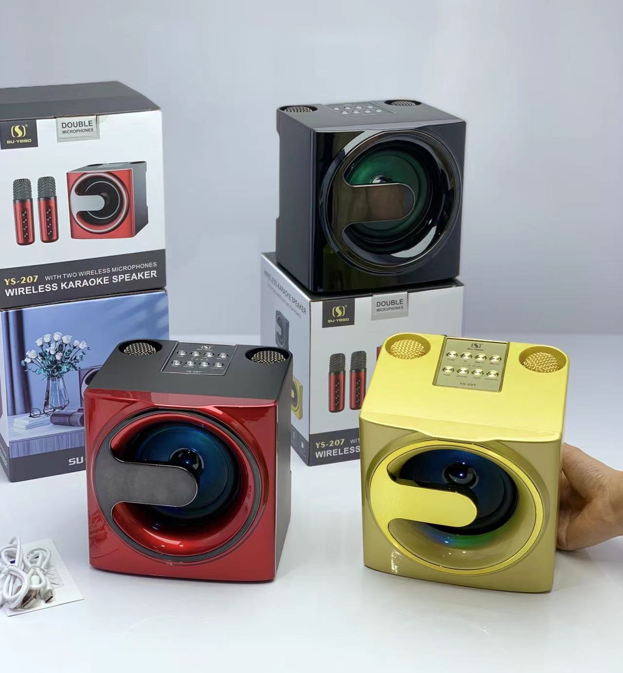 Loa Karaoke Bluetooth YS-207 Kèm 2 Micro Không Dây