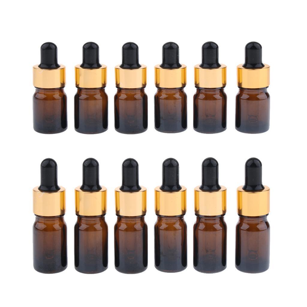 12 Pieces Amber Bottle Glass Bottle Essential Oil Perfume Bottle with Dropper for Everyday Use By Women