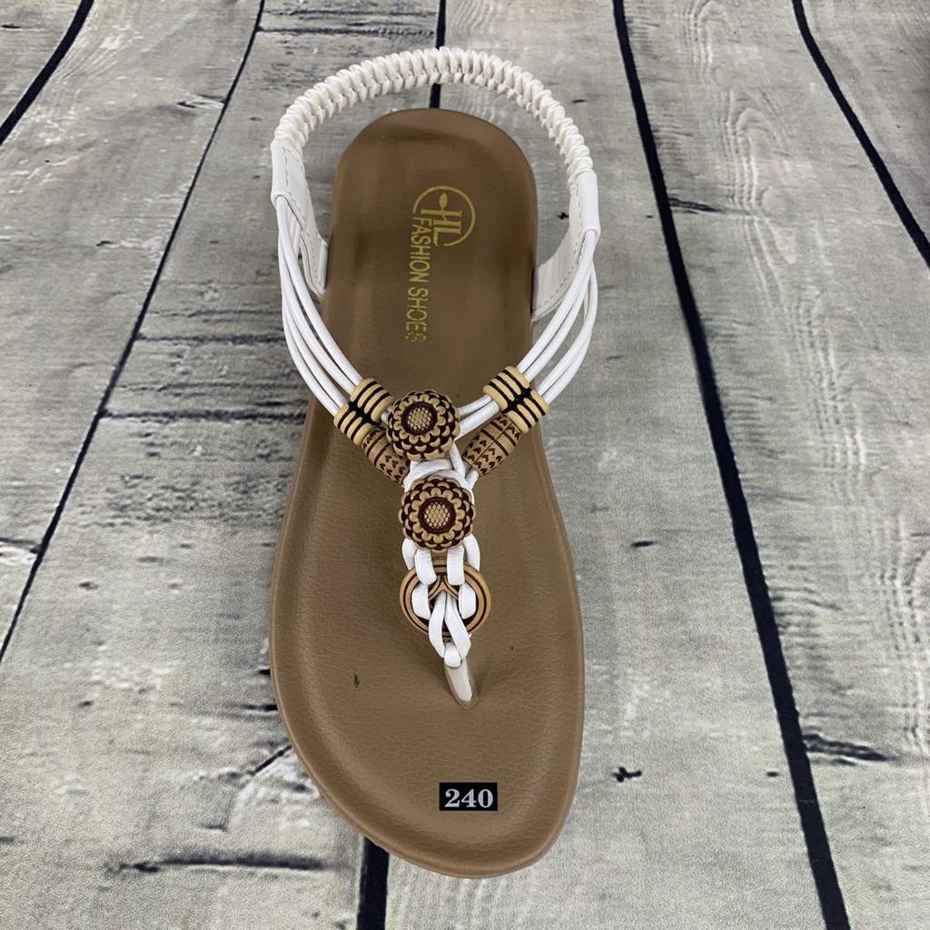 Sandal nữ xỏ ngón thời trang trắng kem mới 3676