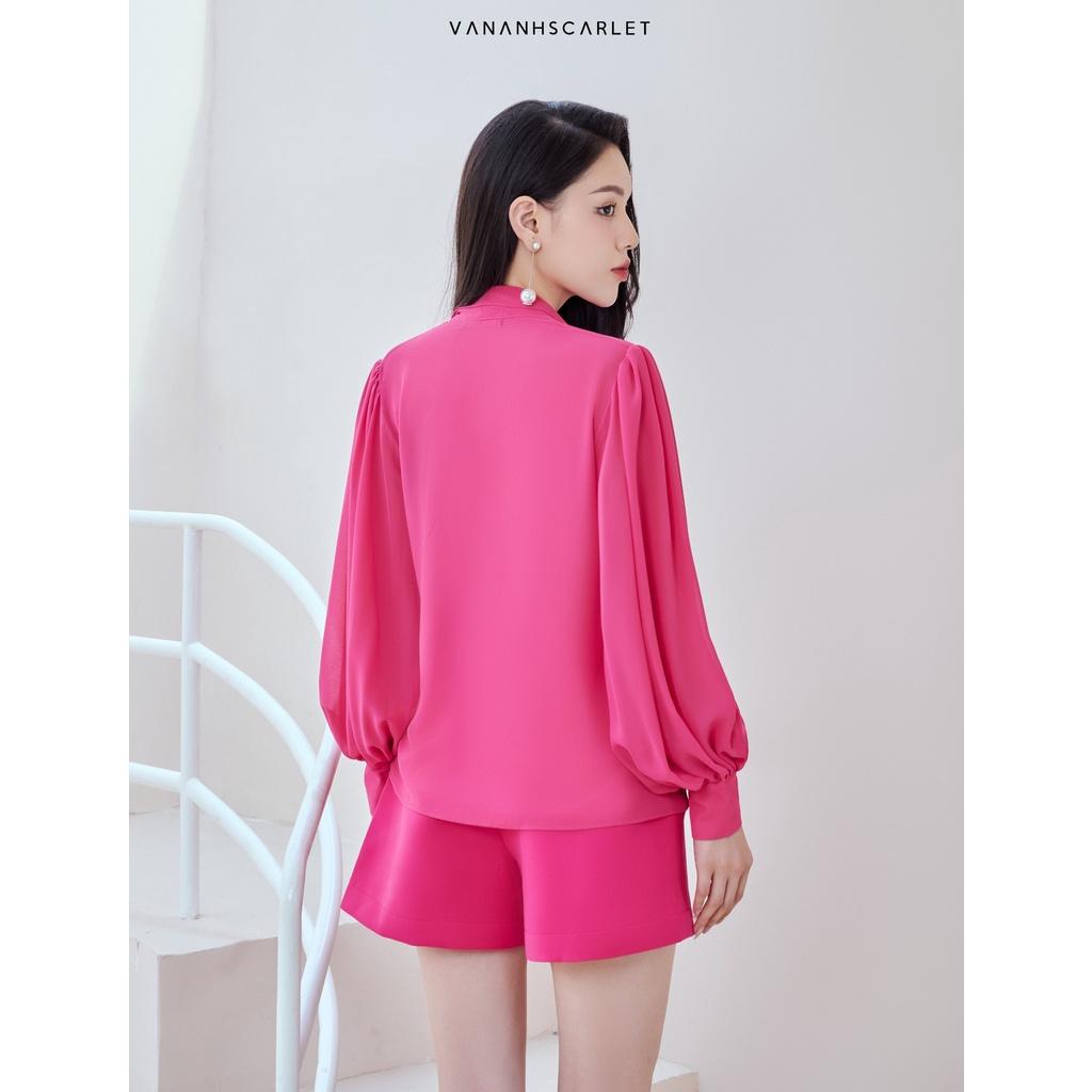 Set vest nữ VANANHSCARLET kèm quần short hồng