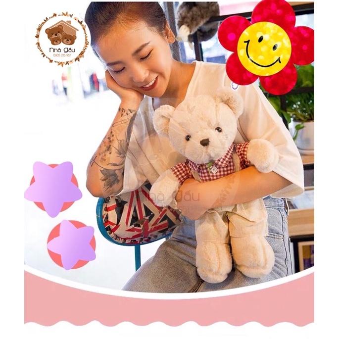 Gấu bông Teddy cặp caro cao cấp 40cm