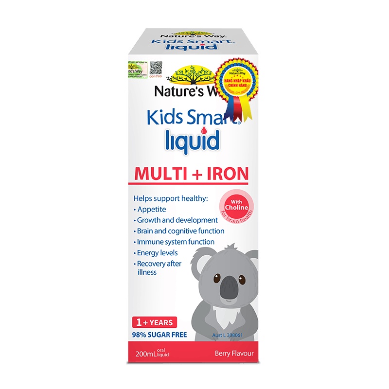 Siro Uống Nature's Way Kids Smart Liquid Multi + Iron Hỗ Trợ Nâng Cao Sức Đề Kháng Cho Trẻ 200ml