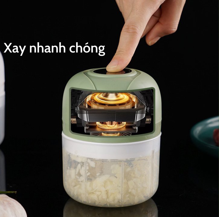 Máy xay tỏi ớt mini cầm tay sạc điện đa năng