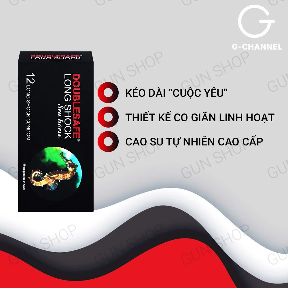 Bao cao su Cá Ngựa 4 in 1 Malaysia - Kéo dài thời gian - Hộp 12 cái