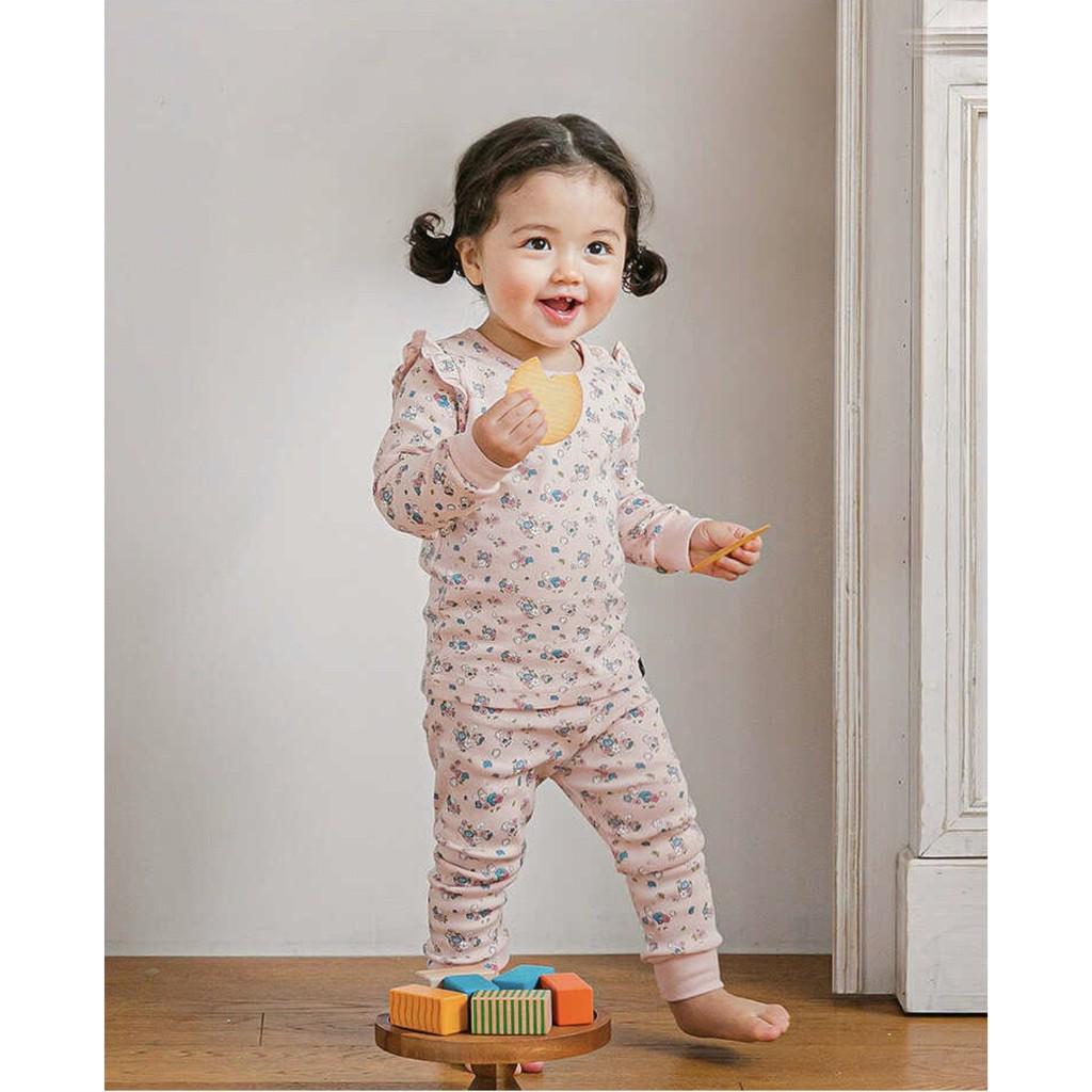 ĐỒ BỘ DÀI TAY CAO CẤP TRẺ EM NỘI ĐỊA HÀN, CHẤT THUN COTTON ORGANIC, MẪU HOA