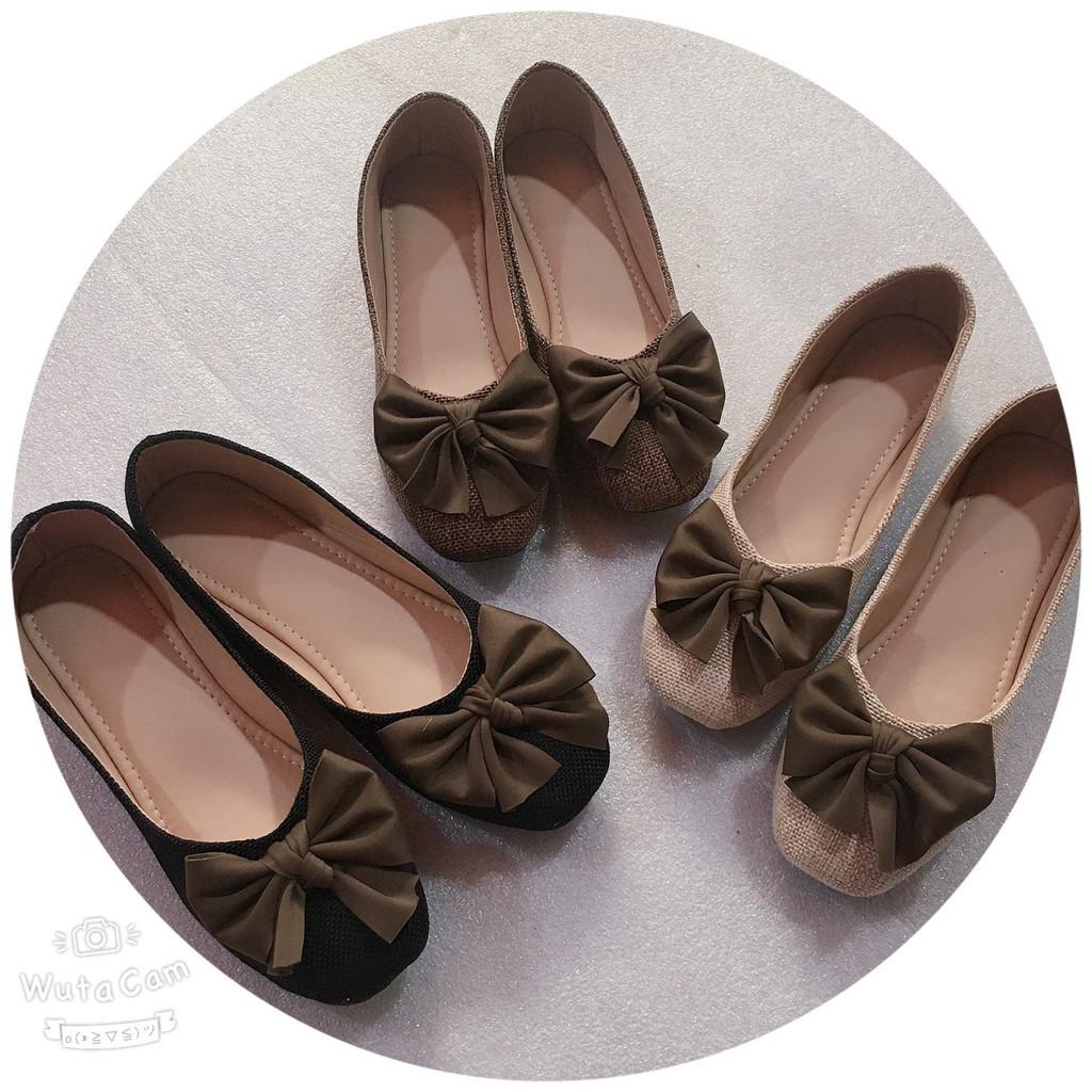 Giày búp bê nữ mũi tròn giày bệt dạ nơ thời trang Mẫu Mới G10 [ẢNH THẬT +CLIP