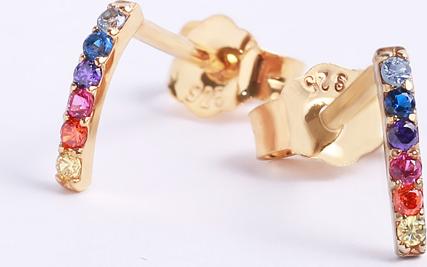 Bông tai bạc đính 6 viên đá màu Gix Jewel BT19