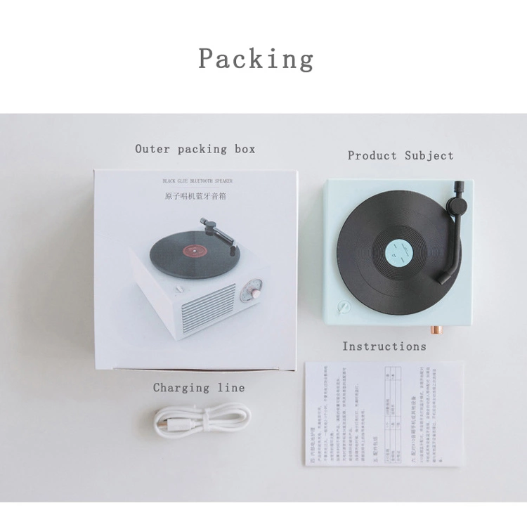 Loại Hộp Nhạc Tích Hợp Âm Thanh Nổi Bluetooth Không Dây Vintage Retro Micro Loa HIFI Aux Hỗ Trợ Máy Ghi Âm Di Động Hình Dạng Color: Green