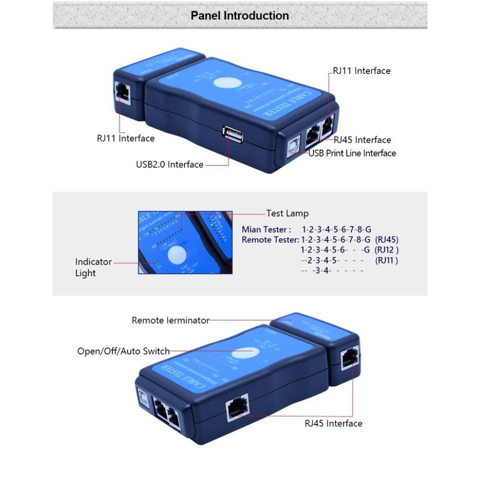 Hộp Test Cáp Mạng Đa Năng M726 Kèm Pin PK