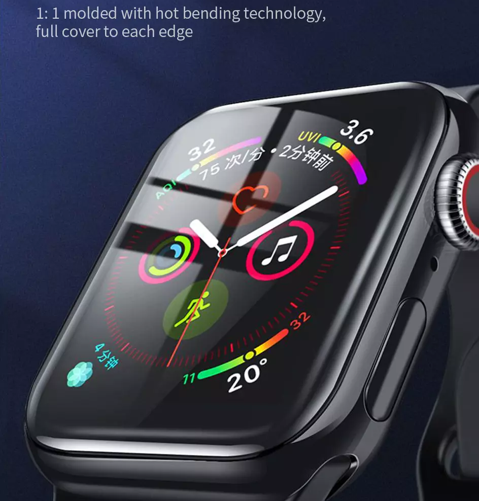 Miếng dán màn hình kính cường lực Full 4D cho Apple Watch 41mm / 45mm series 7 hiệu COTEETCI 4D iWatch Chống va đập, vát cạnh 2.5D, hạn chế vân tay - hàng nhập khẩu