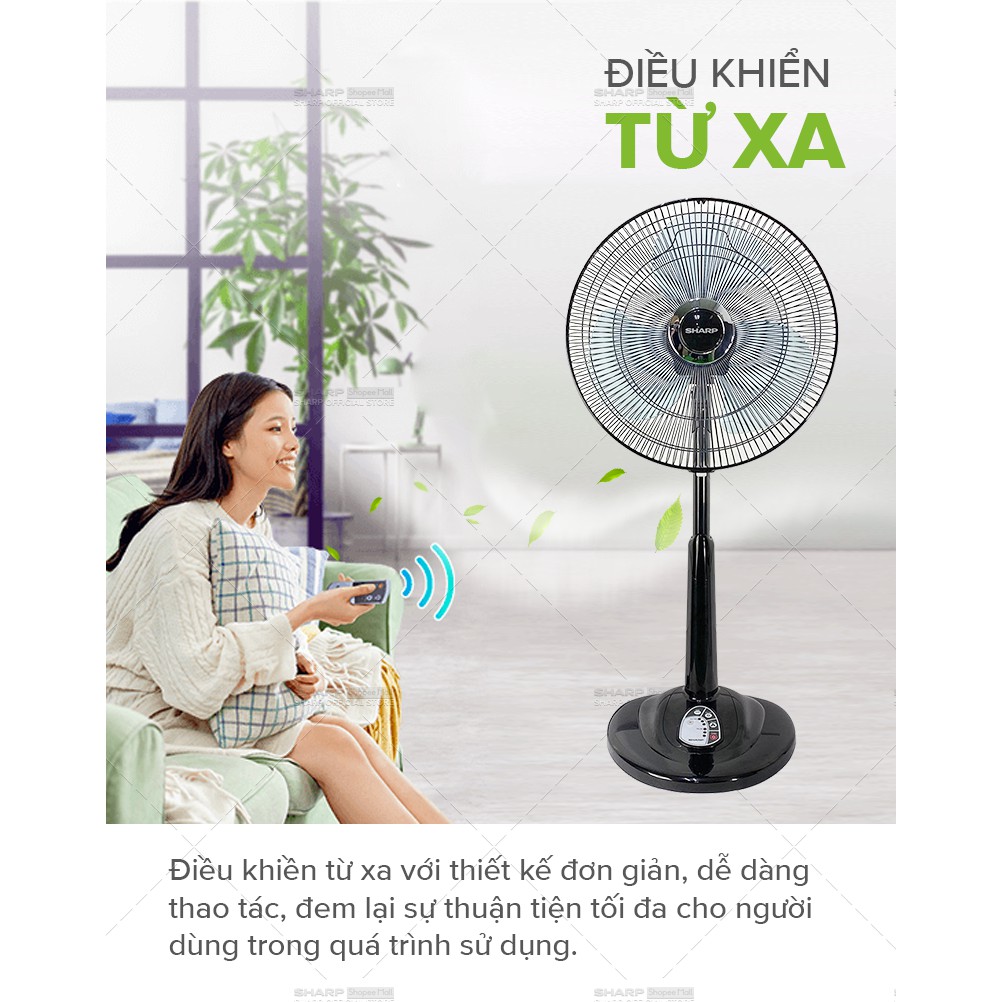 Quạt Lửng Sharp Có Điều Khiển PJ-L40RV-LG - Hàng Chính Hãng