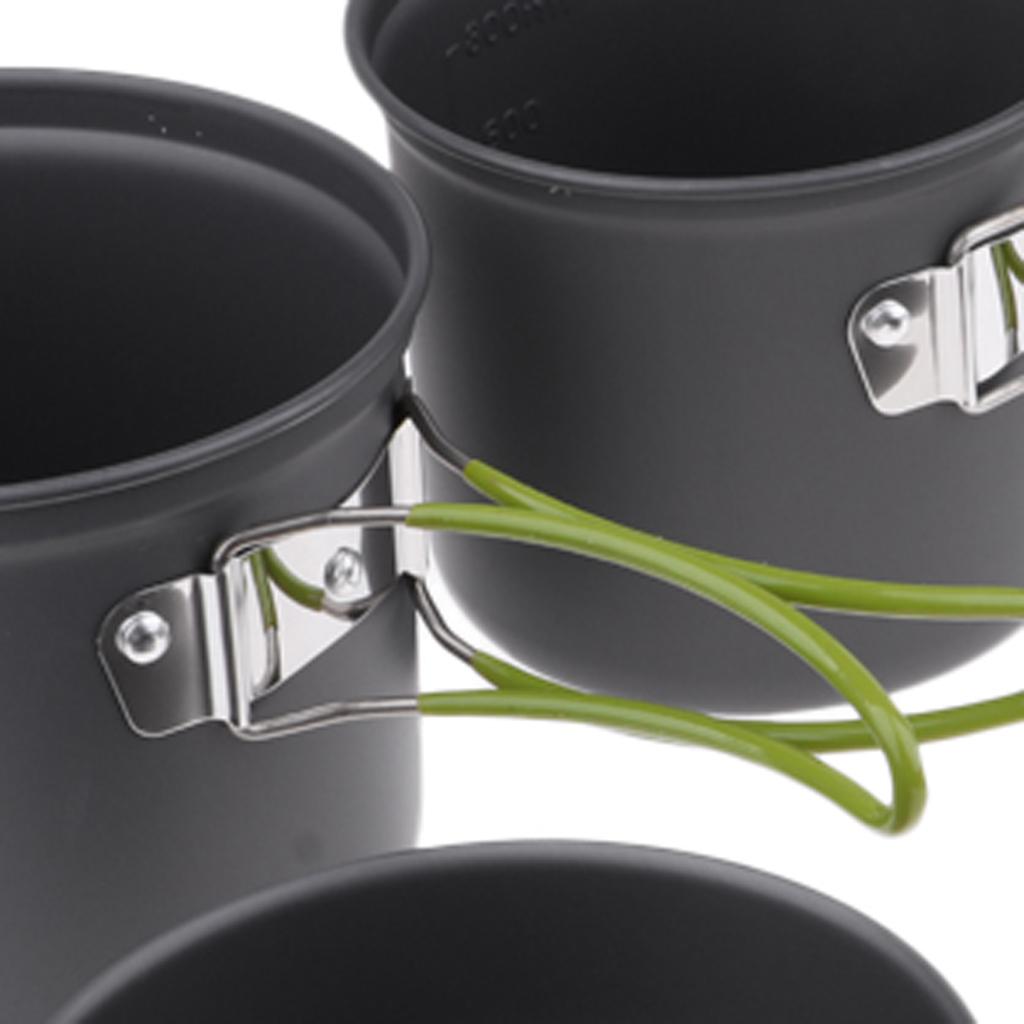 Cookware Travel Outdoor Camping Cooking Picnic Hiking Bowl Pot Pan Set of 4