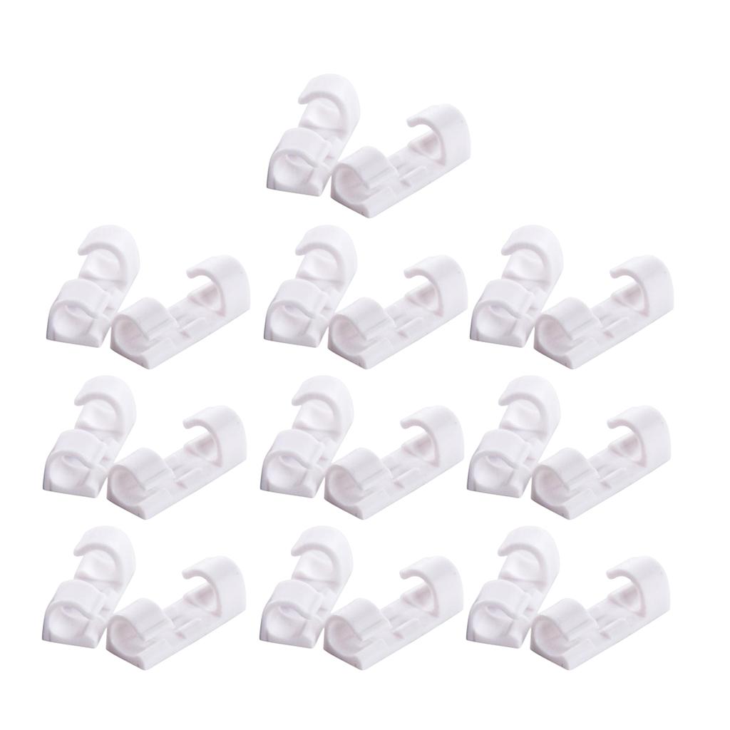 Mount Clip Wire Electrical Cable Clamp Holders Plastic Self-Adhesive 20pcs