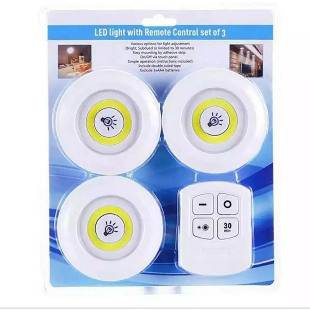 Bộ 3 đèn LED kèm remote điều khiển từ xa, có hẹn giờ trang trí phòng ngủ, hành lang, cầu thang.
