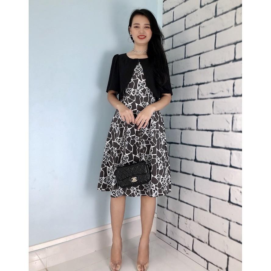 Đầm xòe đính áo khoác ngoài