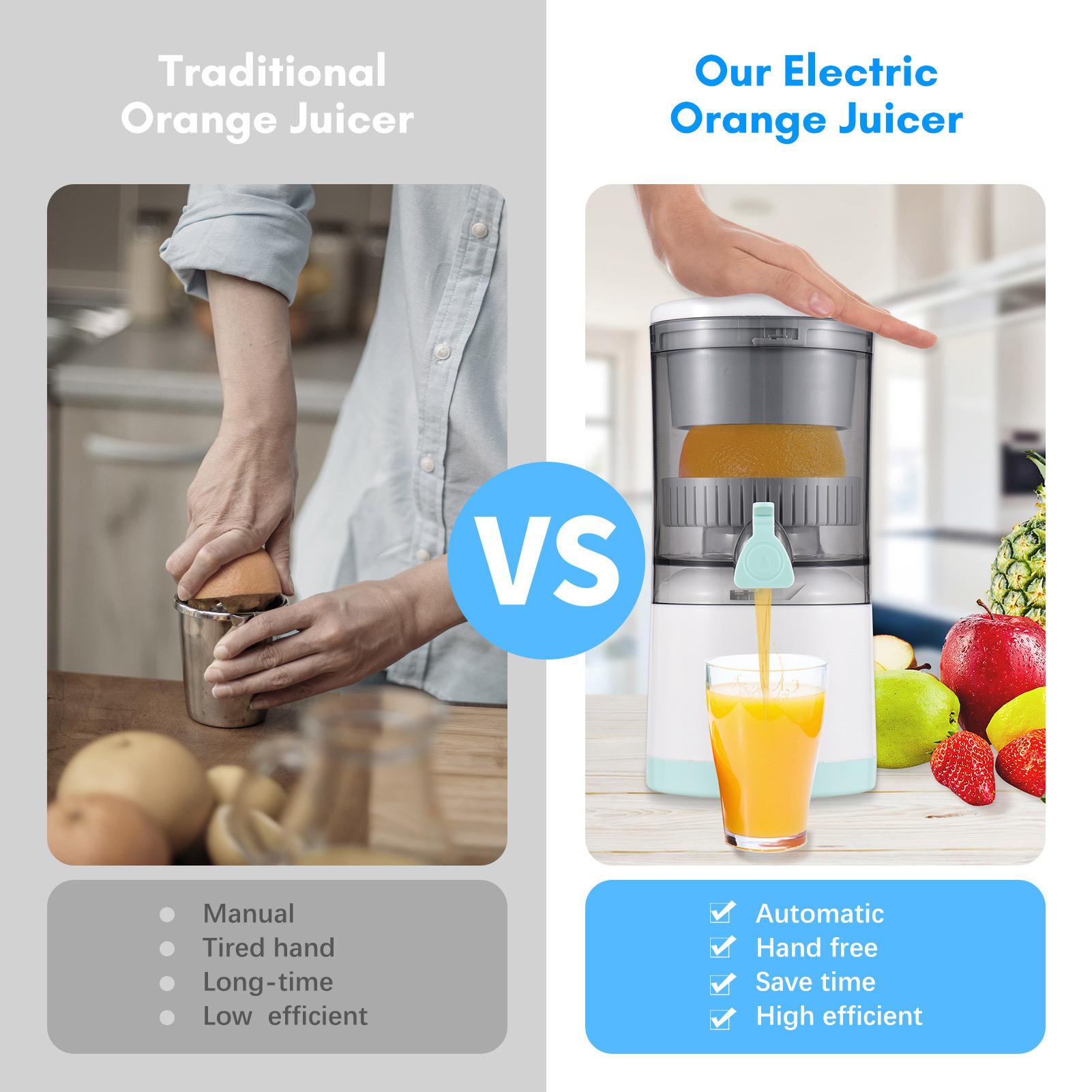 USB Powered Detachable Electric Juice Squeezer Portable Washable Citrus Juicer for Orange Lemon Apple Tomato Grape