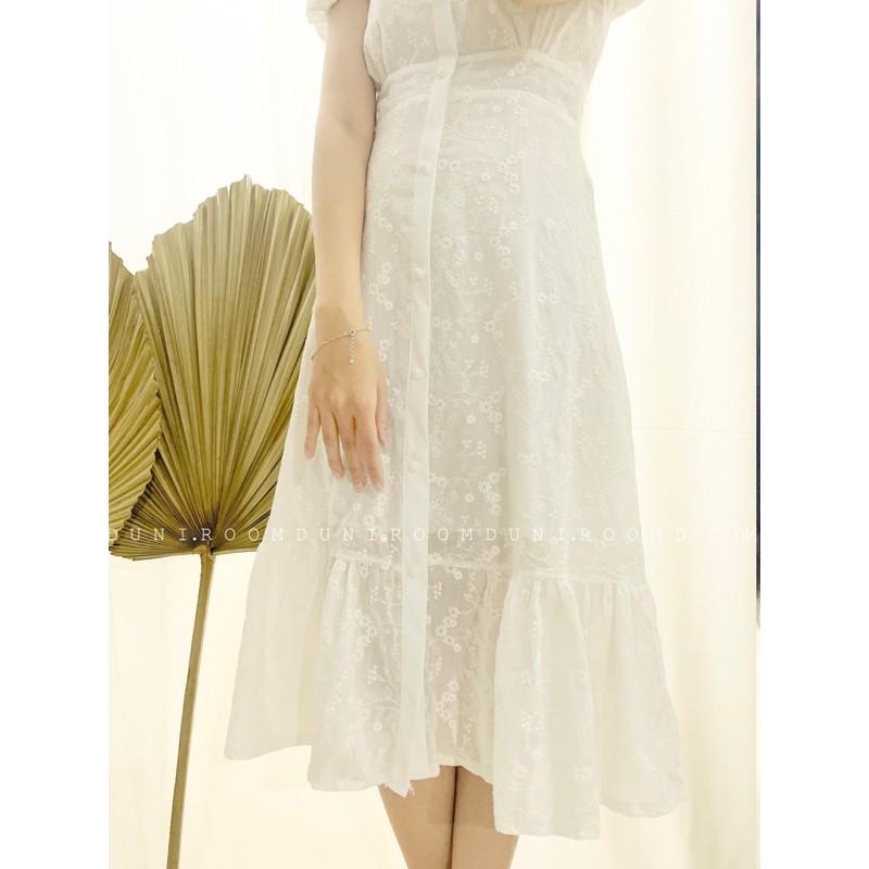 Midi dress - Đầm trắng midi đuôi cá