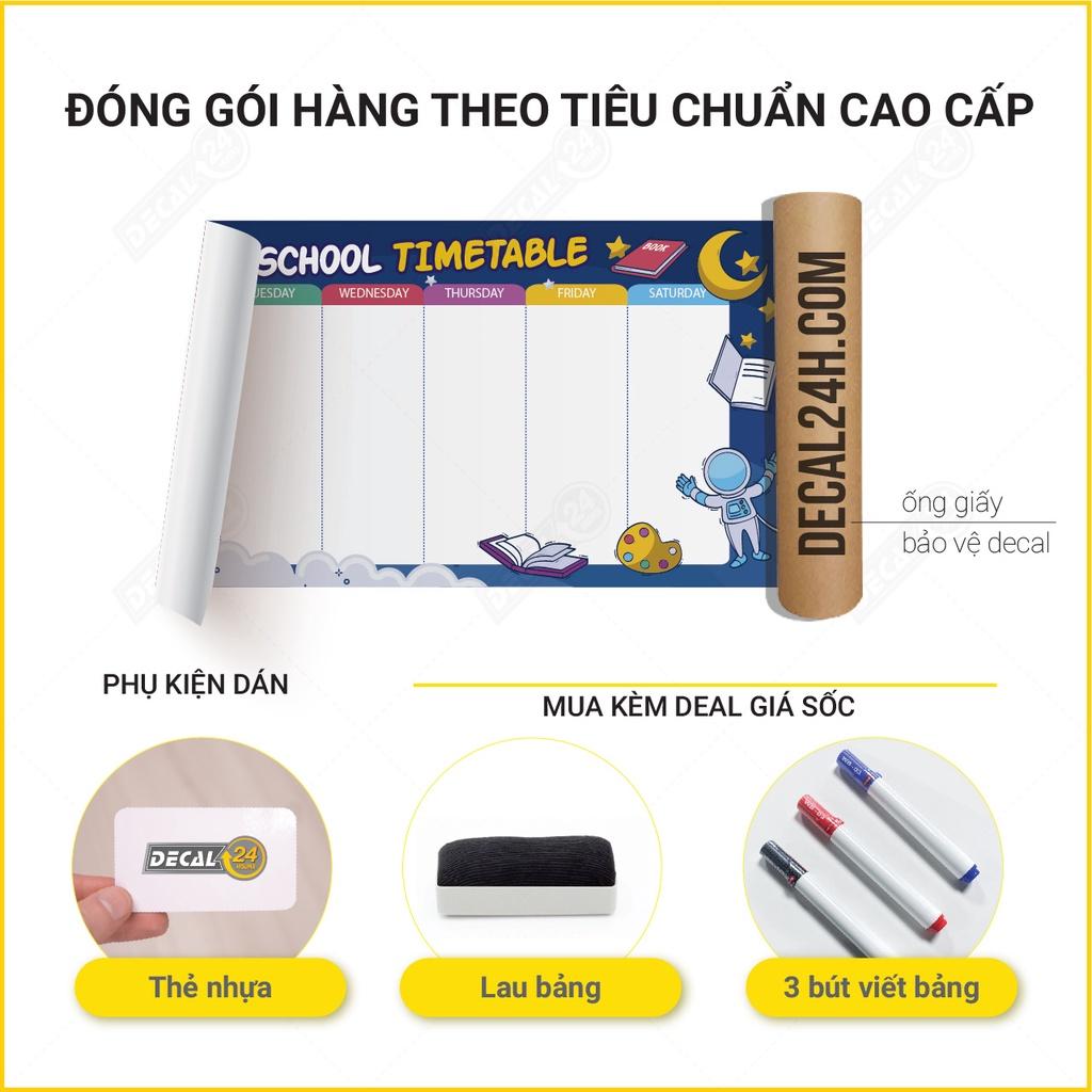 Bảng Dán Tường Bút Lông Thời Khóa Biểu Học Tập Decal24h, An Toàn Dễ Bôi Xóa, Có Nhiều Mẫu Lựa Chọn, DTB-022