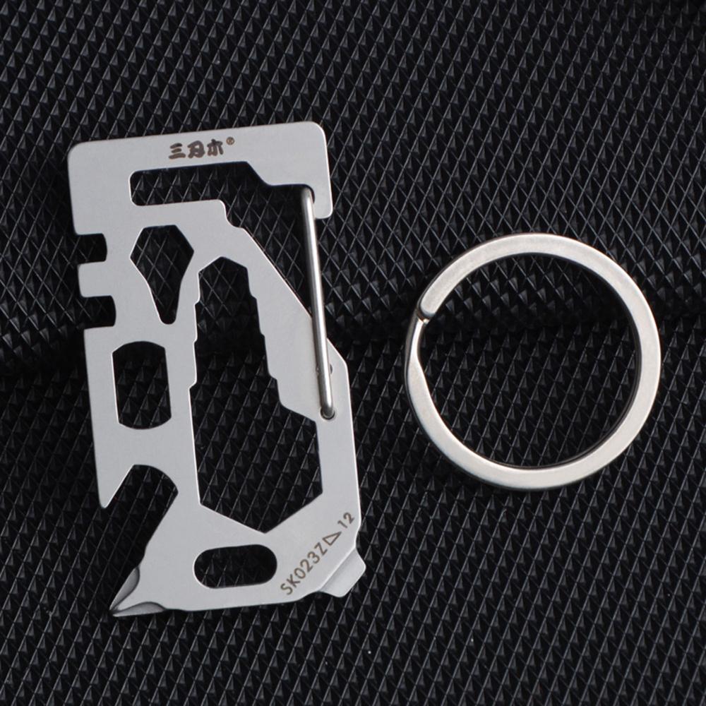 Dụng cụ sinh tồn Đa chức năng Carabiner Keychain bằng thép không gỉ