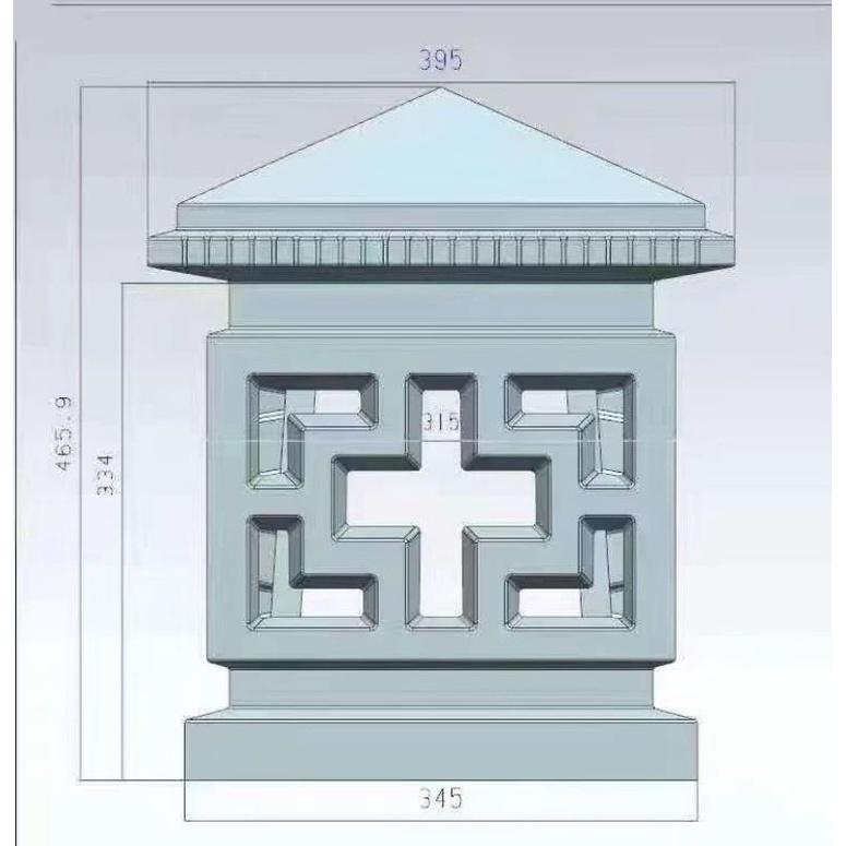 Khuôn đúc trụ đèn chân rộng 34 cao 46 cm siêu dày dặn