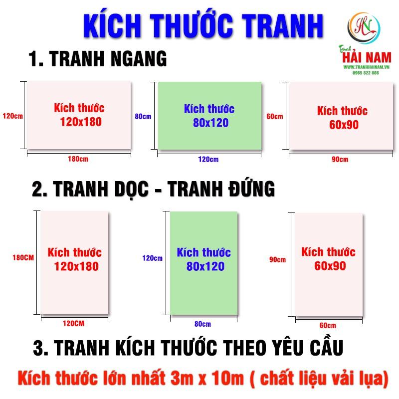 Tranh dán tường 3D thác nước vẽ sơn dầu - vải lụa phủ kim sa