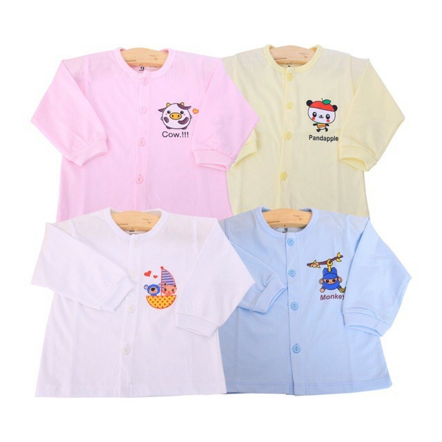 Set 4 Áo Sơ Sinh Màu Cho Bé