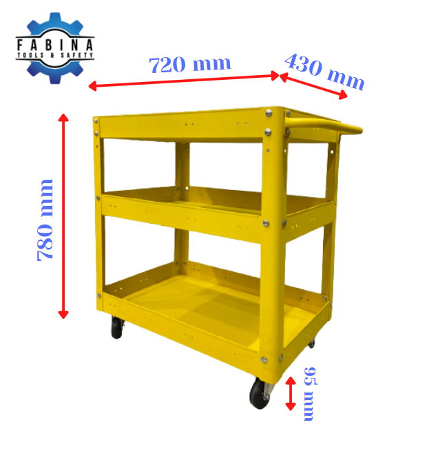 Xe đẩy 3 tầng màu vàng FABINA