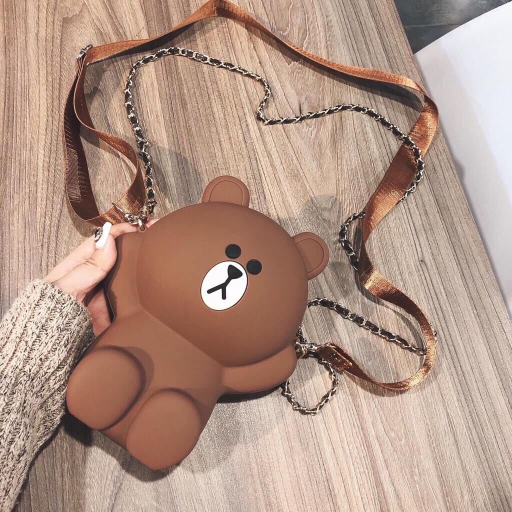 TÚI ĐEO CHÉO - BALO GẤU BROWN MỀM,MỊN,RẺ