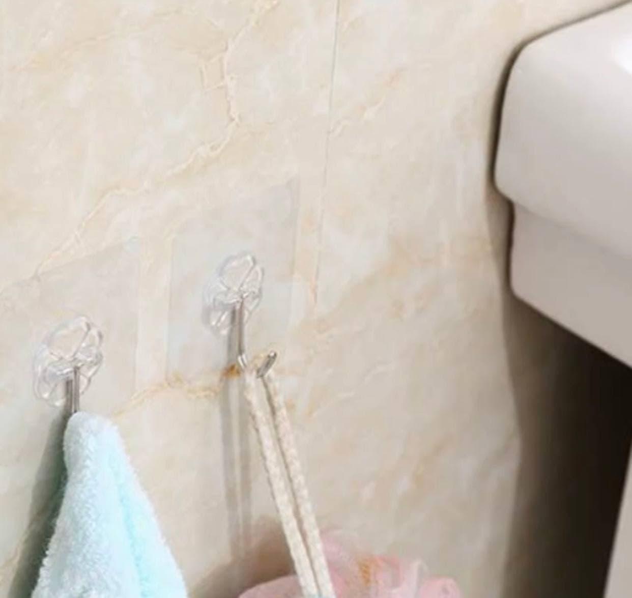JF Com bo 10 chiếc MÓC DÁN TƯỜNG Treo Đồ TRONG SUỐT - Móc Dính Cường Lực Thần Thánh Siêu Dính Đa Năng
