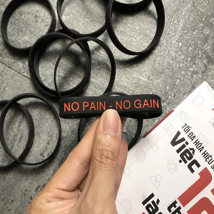 Vòng Đeo Tay Cao Su Thể Thao Nam Nữ No Pain - No Gain - 1 Vòng