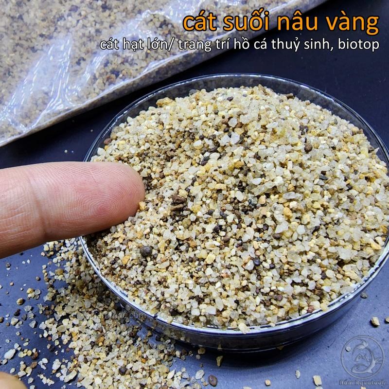 Cát Suối Nâu Vàng Hạt Lớn / Cát Thiên Nhiên Trang Trí Bể Cá Cảnh, Bể Thuỷ Sinh