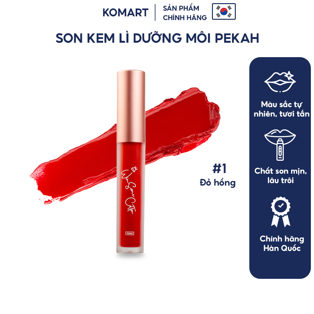 Son Kem Lì Mịn Môi PEKAH WINSOME COTTON TINT Son kem lì Hàn Quốc 4.5g