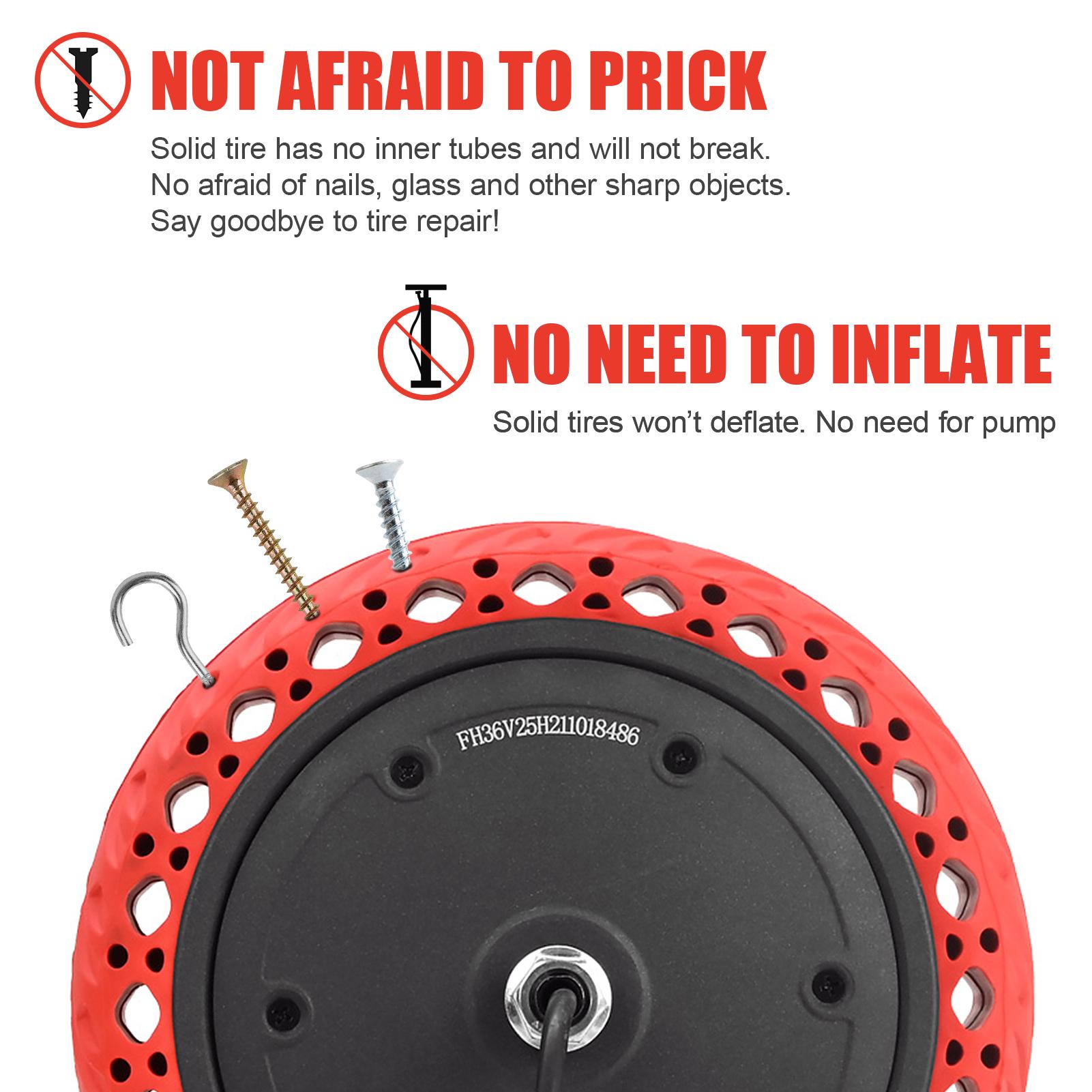 36V 250W Electric Scooter Motor Tire Front Motor Wheel Replacement for M365/Pro Electric Scooters