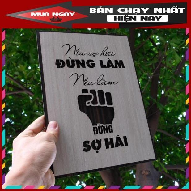 Tranh Slogan nội dung tạo động lực làm việc bằng Gỗ TBIG020