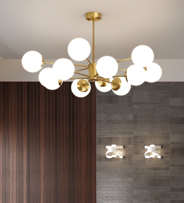 Đèn chùm ROYRAS cao cấp loại 12 bóng rang trí nhà cửa hiện đại, sang trọng - Kèm bóng LED chuyên dụng.