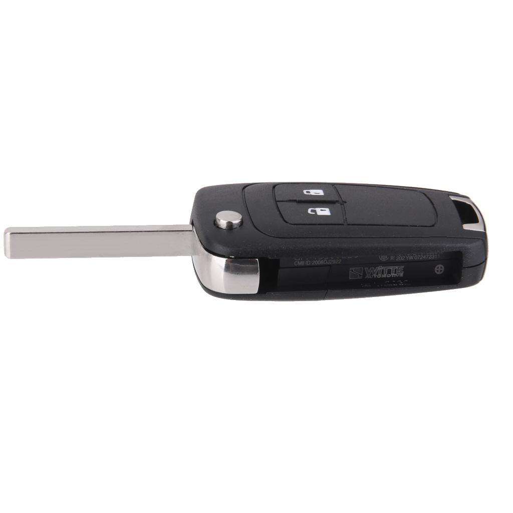 2 Button Key Fob Case Shell + Uncut for Vauxhall Insignia