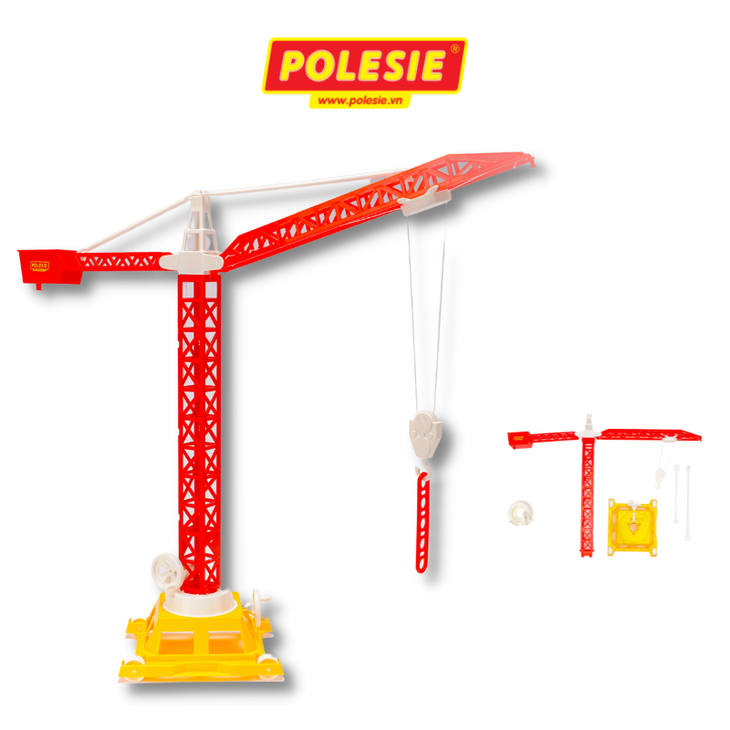 Cần cẩu tháp Số 2 (4 bánh) đồ chơi - Polesie Toys - Màu ngẫu nhiên