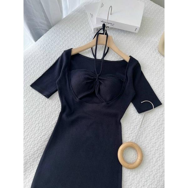 Đầm body tôn dáng ngắn cột dây