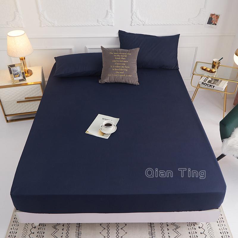 1Pc 100% Polyester Chắc Chắn Được Trang Bị Tấm Bọc Nệm 4 Góc Với Thun Giường